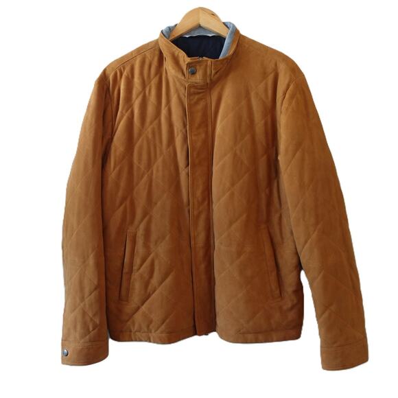 Peter Millar Crown Suede Jacket Mens Large Quilted Water Wind Resistant $1295 - Picture 1 of 15